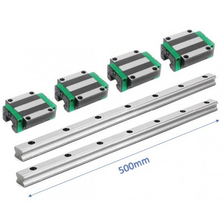 Zestaw liniowy | Prowadnica  HGR15R 2x500 + wózek HGW15CC x4