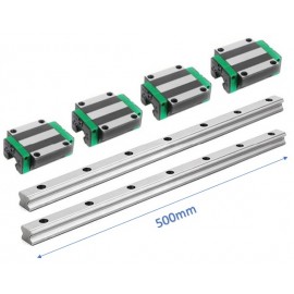 Zestaw liniowy | Prowadnica  HGR20R 2x500 + wózek HGW20CC x4