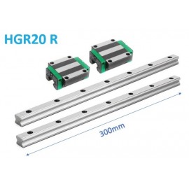 Zestaw liniowy | Prowadnica  HGR20R 2x300 + wózek HGW20CC x2