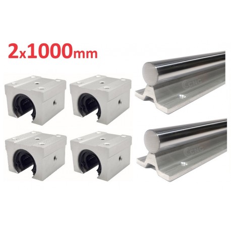 Zestaw | Prowadnica liniowa SBR20 2x1000mm + SME20OP x4