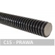 Tr 24x5-P-1500mm śruba trapezowa C15, prawa czarna