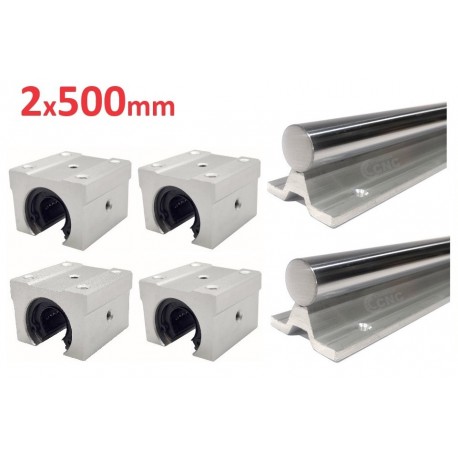 Zestaw | Prowadnica liniowa SBR16 2x500mm + SME16OP x4