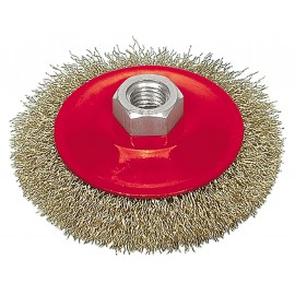 Szczotka druciana tarczowa M14 100mm drut mosiężny