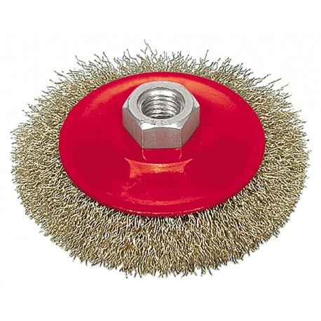 Szczotka druciana tarczowa M14 100mm drut mosiężny