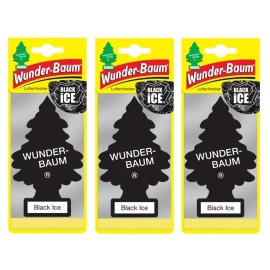 Zapach choinka  WUNDERBAUM - BLACK ICE [BLACK CLASSIC] - 3-PACK