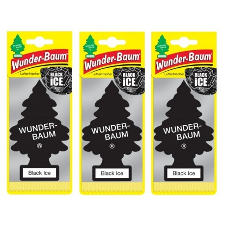 Zapach choinka  WUNDERBAUM - BLACK ICE [BLACK CLASSIC] - 3-PACK