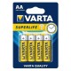 Baterie VARTA ALKALICZNE SUPERLIFE AA R6 4szt