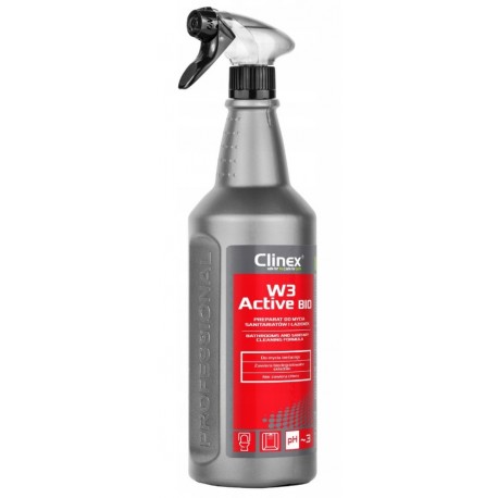 Płyn do mycia sanitariatów i łazienek Clinex W3 Active BIO 1L