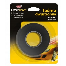 Taśma dwustronna 12mm x 2m czarna 
