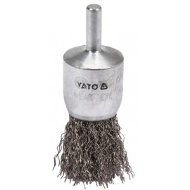 Szczotka czołowa z trzpieniem 25mm, drut stalowy