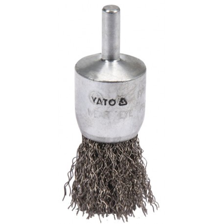 Szczotka czołowa z trzpieniem 25mm, drut stalowy