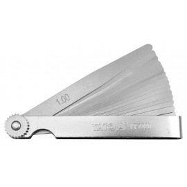 Szczelinomierz 100 mm, 17 listków, 0,02-1mm YATO