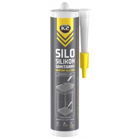 SILIKON SANITARNY BEZBARWNY 300ml K2 SILO  odporny na wodę, pleśń i grzyby